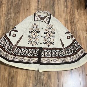 Vintage 1970s Sturbridge by Roosevelt Acrylic Blend Sweater Poncho One Size